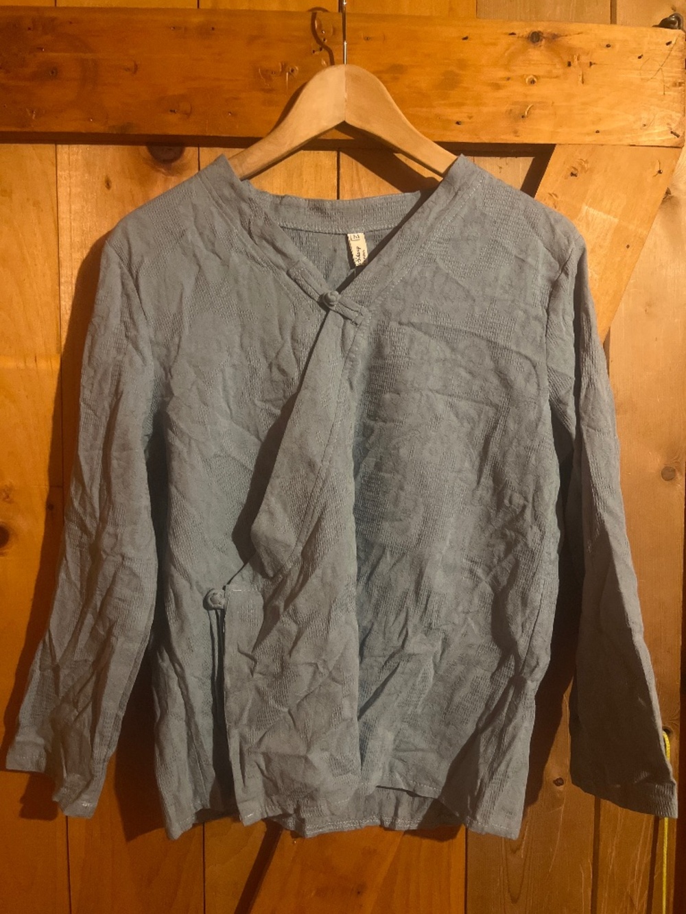 Asian Wrap Blouse Textured